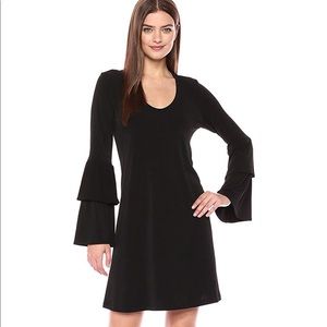 Karen Kane Black dress with tiered bell sleeves
